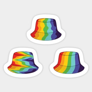 Rainbow bucket hat set Sticker